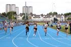 Lea Moore beats no 22 Susanna Banjo in the 100 metres at the Scottish Championships, Scotstoun  Stadium, Glasgow.